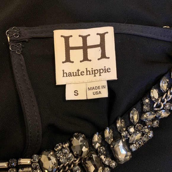 Haute Hippie Crystal Neck Embellished Midi Dress S - Picture 9 of 11